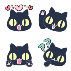 [LINE絵文字] 目がΦな黒猫の絵文字の画像