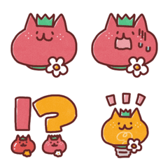 [LINE絵文字] いちごねこ 絵文字の画像