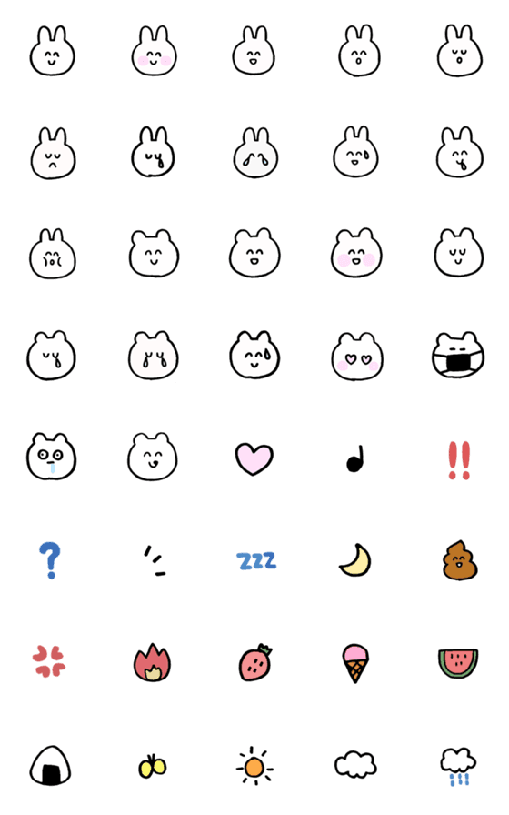 [LINE絵文字](うさぎ)と(くま)の画像一覧