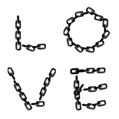 [LINE絵文字] 鉄鎖インダストリアルスタイルの英単語の画像