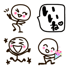 [LINE絵文字] いいじゃない！大きい顔の棒人間の画像