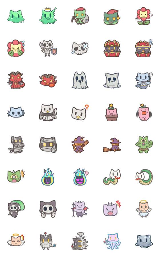 [LINE絵文字]RPG風ねこねこモンスターズの画像一覧