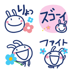 [LINE絵文字] ほぼ白うさぎ5 お花絵字の画像