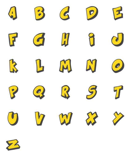 [LINE絵文字]Alphabet : Black and Yellowの画像一覧