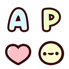 [LINE絵文字] Macaroon Color- Letter Emojiの画像