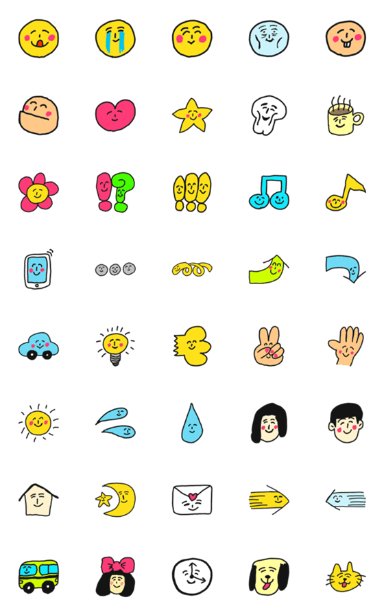 [LINE絵文字]常に笑顔の絵文字の画像一覧