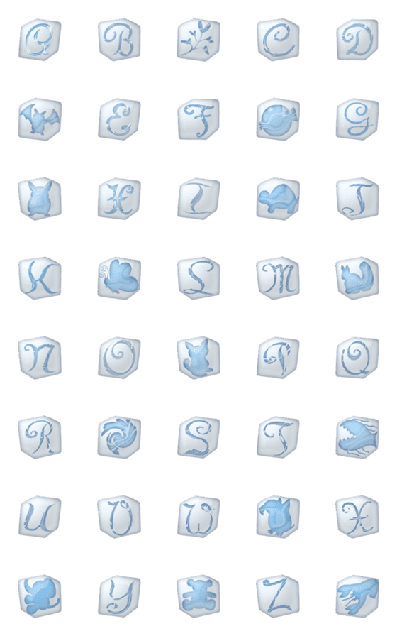 [LINE絵文字]アイスエイジキューブ A-Z かわいい 絵文字の画像一覧