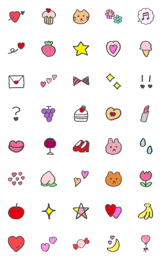 [LINE絵文字]ポップかわいい絵文字♡の画像一覧