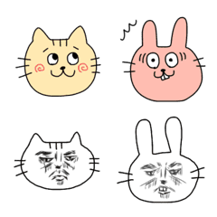 [LINE絵文字] ぽるぽやのうさぎとねこの画像