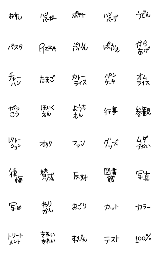 [LINE絵文字]絵文字 シンプル 黒文字3の画像一覧