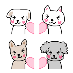 [LINE絵文字] 【絵文字】ハートほっぺうさぎのお友達♡♥の画像