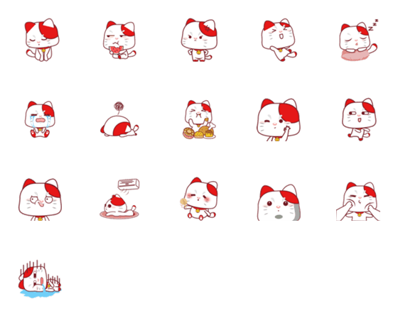 [LINE絵文字]Little Red Catの画像一覧