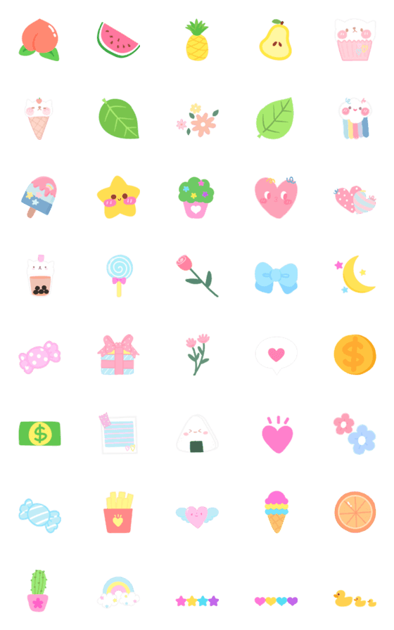 [LINE絵文字]Cutie Pastel Emoji2の画像一覧