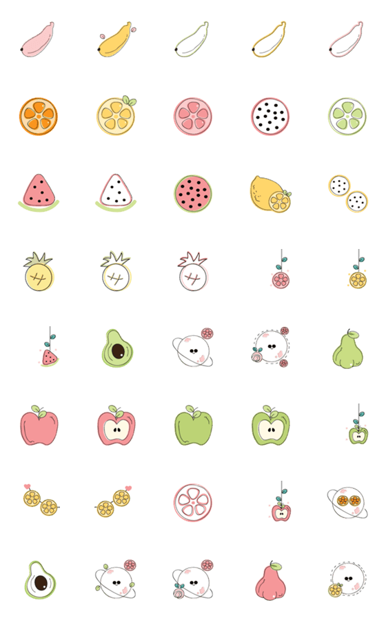 [LINE絵文字]Cute fruits emoji :)の画像一覧