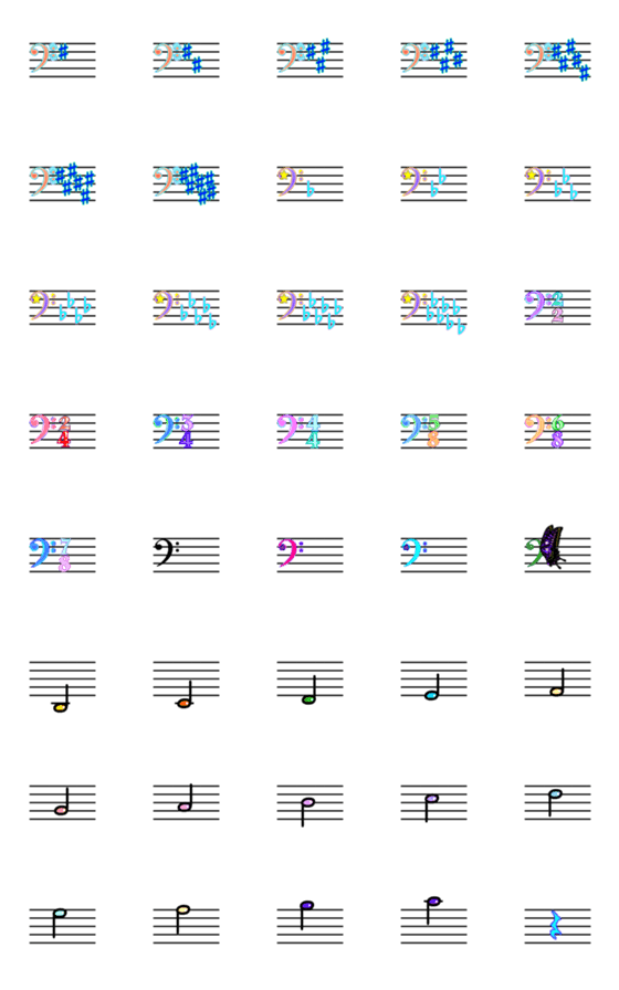 [LINE絵文字]かわいい音符＆楽譜の音楽絵文字(ヘ音記号)の画像一覧