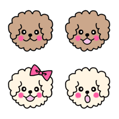 [LINE絵文字] ブラウン＆ホワイト☆トイプードルの絵文字の画像