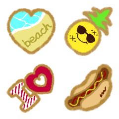 [LINE絵文字] アイラブ Cookies 南国ver. 絵文字の画像