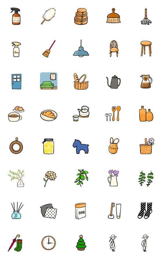 [LINE絵文字]シンプルな暮らし 絵文字の画像一覧