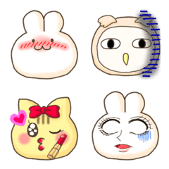 [LINE絵文字] ぷにうさの使いやすい絵文字の画像