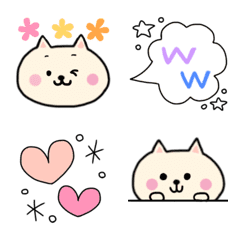 [LINE絵文字] 大きめ★猫とカラフル絵文字の画像