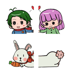 [LINE絵文字] Little blue with friends' face stickersの画像