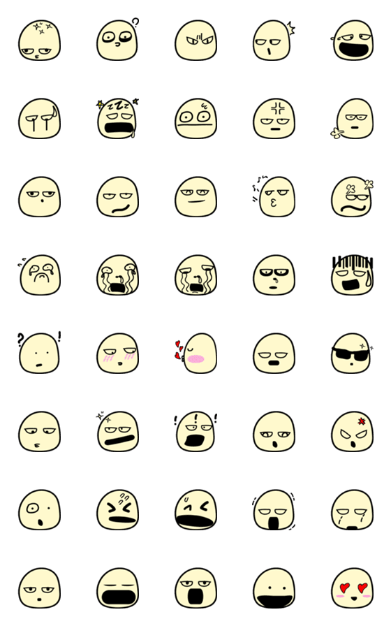 [LINE絵文字]卵群の多彩な感情の画像一覧