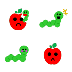 [LINE絵文字] apple 'n' wormの画像