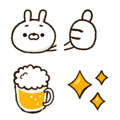 [LINE絵文字] 全力ねこ＆人参うさぎ【お得な絵文字】の画像