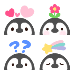 [LINE絵文字] ちらっとペンギン絵文字の画像