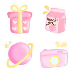 [LINE絵文字] cutie emoji : sweety pinkの画像