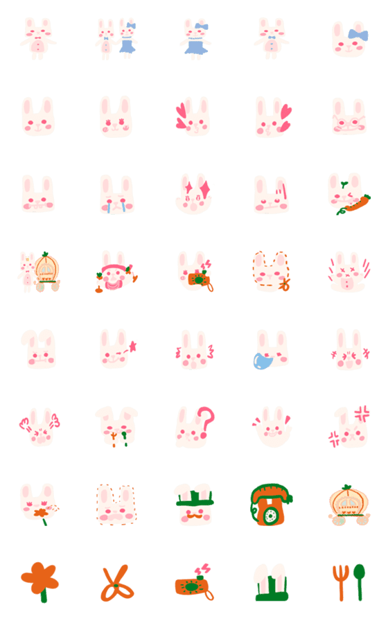 [LINE絵文字]ニンジンカップル白ウサギの画像一覧