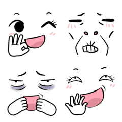 [LINE絵文字] Doodle Face and Hand overemojiの画像