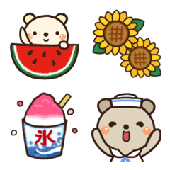 [LINE絵文字] ポチクマとペチクマ 絵文字2 夏の画像