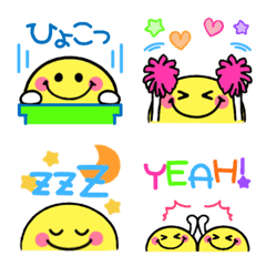 [LINE絵文字] 半月ニコちゃん♡可愛い絵文字の画像