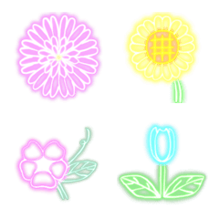 [LINE絵文字] ないそうや ネオンの花の絵文字の画像