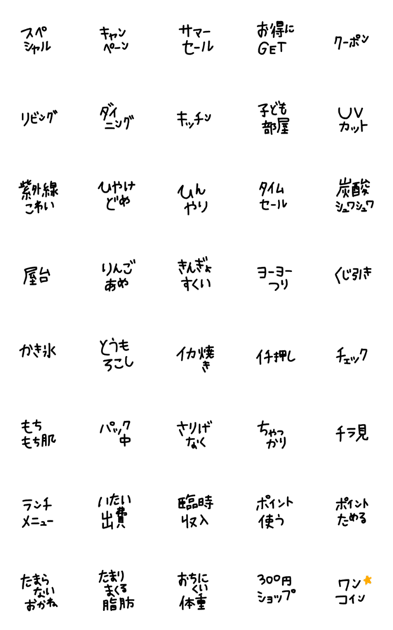 [LINE絵文字]絵文字 シンプル 黒文字13の画像一覧