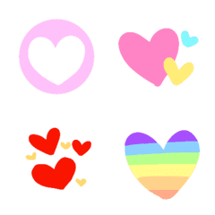 [LINE絵文字] Cutie emoji : heart love pastelの画像