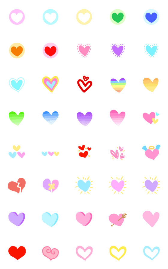 [LINE絵文字]Cutie emoji : heart love pastelの画像一覧