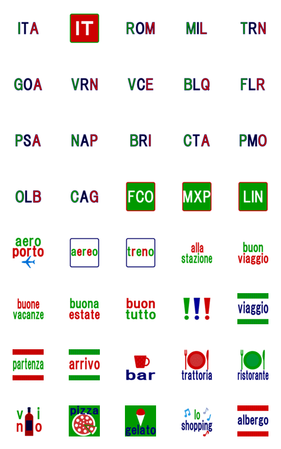 [LINE絵文字]旅行に使える4☆イタリアの画像一覧