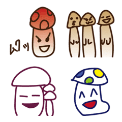 [LINE絵文字] カラフルきのこと白い何かたちの画像