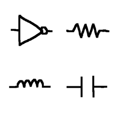 [LINE絵文字] 手書き回路記号の画像