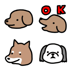 [LINE絵文字] さまざまな犬の顔の画像