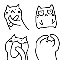 [LINE絵文字] しろいねこたちの画像