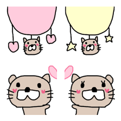 [LINE絵文字] ハートほっぺのカワウソちゃん♡♥の画像