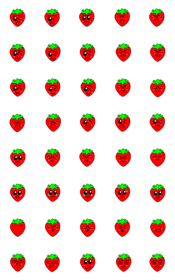 [LINE絵文字]Strawberry familyの画像一覧