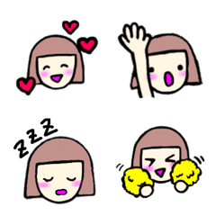 [LINE絵文字] おかっぱちゃん❤︎絵文字の画像