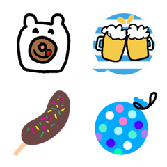 しろくまくんと夏に使えるマリン絵文字❤️の絵文字メイン画像