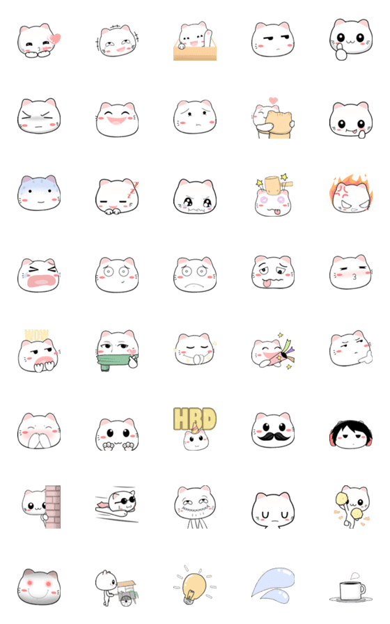 [LINE絵文字]Miki the cat Emojiの画像一覧