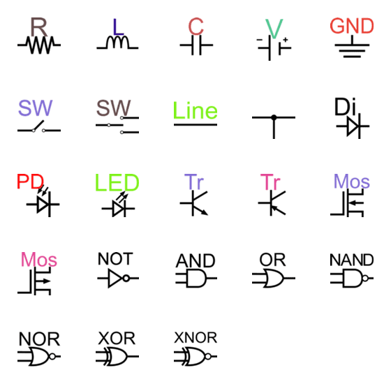 [LINE絵文字]電気回路絵文字の画像一覧