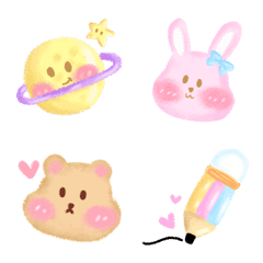 [LINE絵文字] Cutie emoji : kawaii crayonの画像